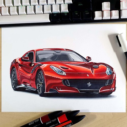 How To Draw A Ferrari F40 Easy And Realistic Step By Step Tutorial 0526